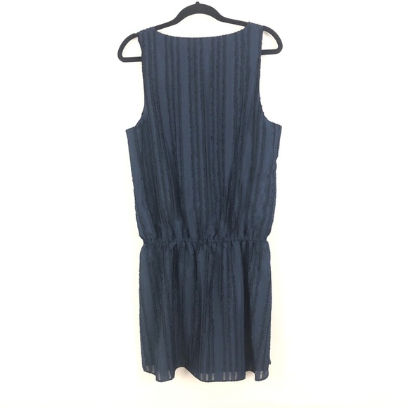 Parker Size L Blue Wrap-front Blouson Dress New - Picture 3 of 4